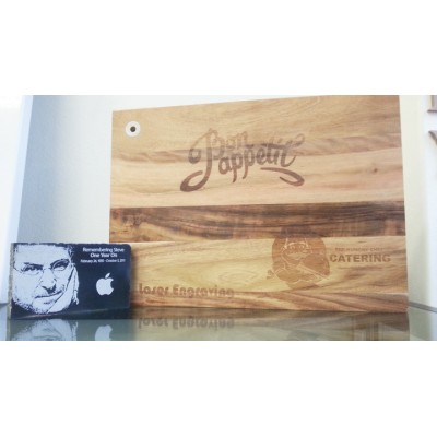 Engraved on wood Chopping Board & Marbles