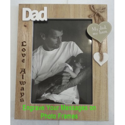 Engraved on wooden frame